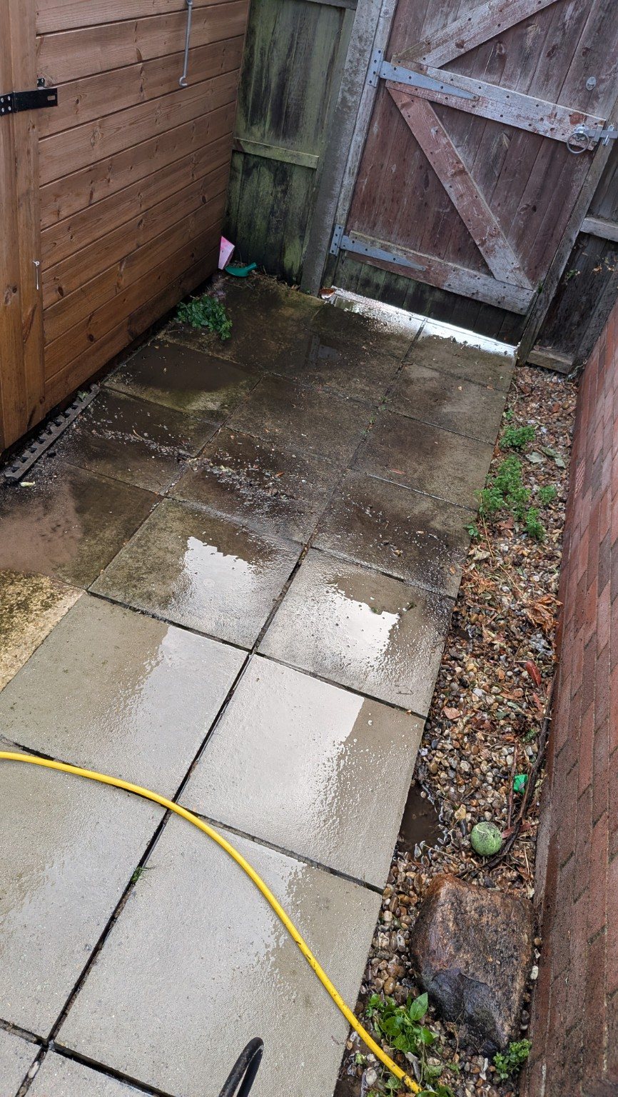 Side path after pressure washing